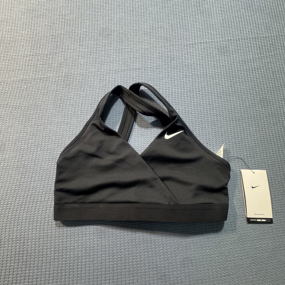 Nike Dri-FIT Medium-Support Padded Sports Bra‎ Women's Sz L Black Brand New